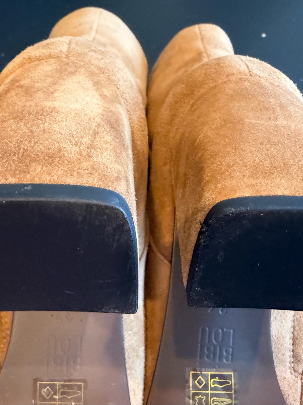 Bibi Lou Camel Suede Block Heel Ankle Boots Size 37 / US Size 7 - Picture 8 of 10
